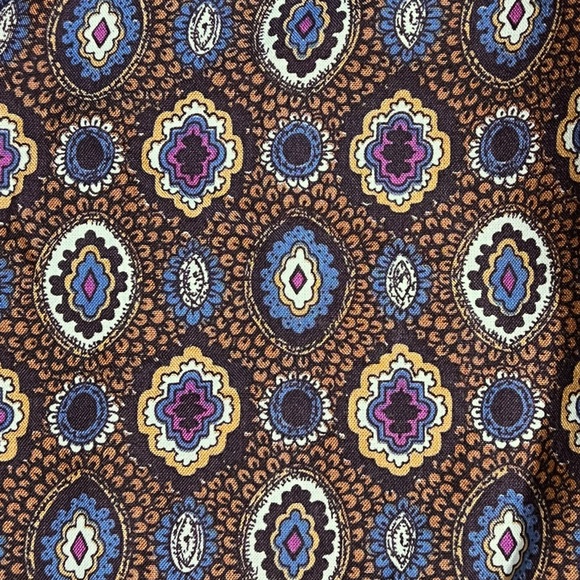 VINTAGE 80s dark moody paisley medallion midi skirt office professional academia - Picture 8 of 13
